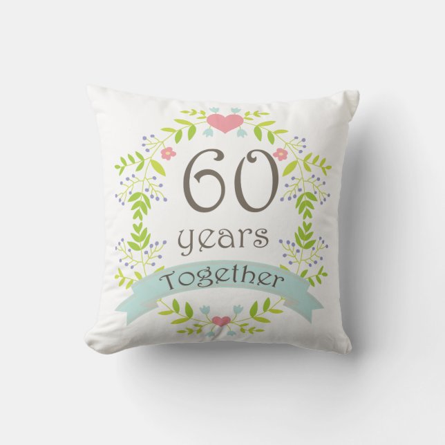 60th Anniversary Gift Throw PIllow (Front)