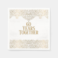 60th Anniversary Gold Lace On White