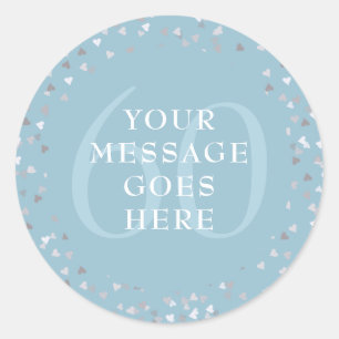 60th Anniversary Hearts Confetti Classic Round Sticker
