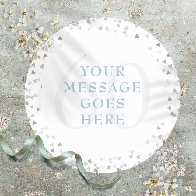 60th Anniversary Hearts Confetti Classic Round Sticker (60th Anniversary Hearts Confetti Classic Round Sticker)