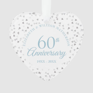60th Anniversary Hearts Confetti Ornament