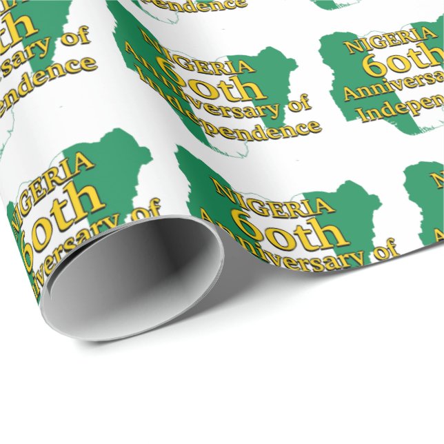 60th Anniversary Independence  | NIGERIA FLAG Wrapping Paper (Roll Corner)