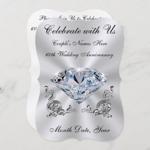 60th Anniversary Invitations, Template or Printed