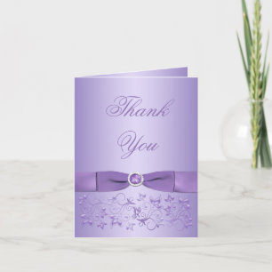 60th Anniversary Lilac Floral Thank You Note Card