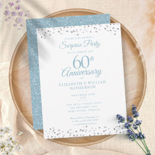 60th Anniversary Love Hearts Surprise Party Postcard