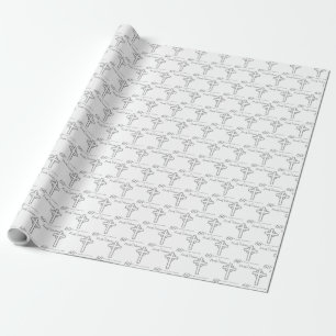 60th Anniversary of Priest Embossed Cross Wrapping Paper
