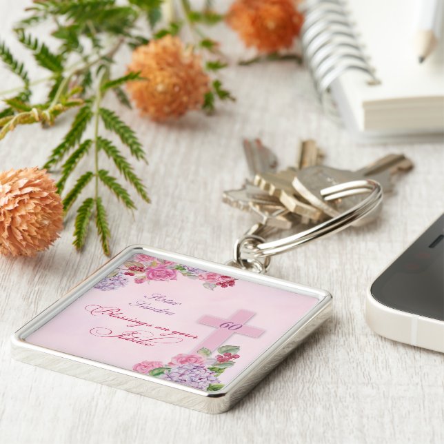 60th Anniversary of Religious Life Catholic Nun Key Ring (Side)