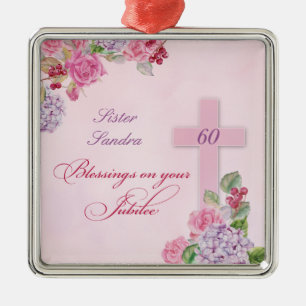 60th Anniversary of Religious Life Catholic Nun Metal Tree Decoration