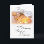 60th Anniversary of Religious Life, for a Nun Card<br><div class="desc">A nun celebrating her 60th anniversary is celebrating her anniversary of Religious Profession. This cross and candle is a beautiful image for her.</div>