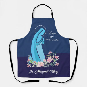 60th Anniversary of Religious Life Nun Pink Flower Apron