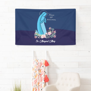 60th Anniversary of Religious Life Nun Pink Flower Banner