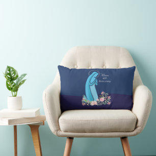 60th Anniversary of Religious Life Nun Pink Flower Lumbar Cushion