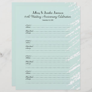 60th Anniversary Party Guest Book Sign-In Page