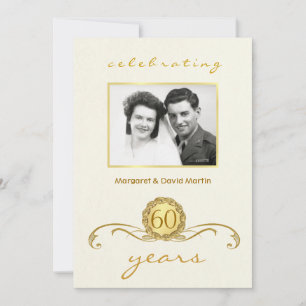 60th Anniversary Party Invitations Vintage Accents