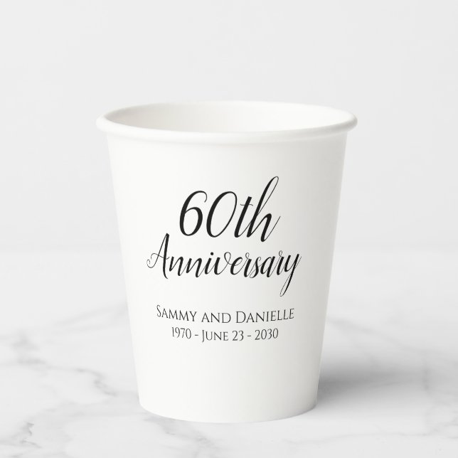 60th Anniversary Party Paper CupsTableware Cups (Front)