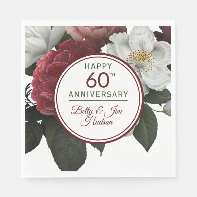 60th Anniversary Party - Paper Napkins (Front)