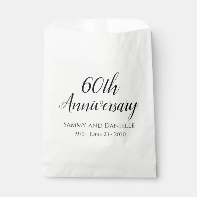 60th Anniversary Party Personalised Treat Bags (Front)