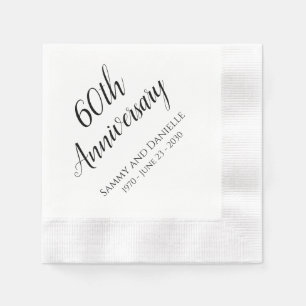 60th Anniversary Party Personalized Napkins