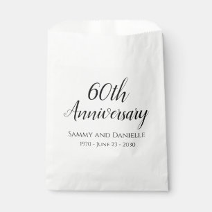 60th Anniversary Party Treat Favour Bags