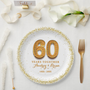 60th Anniversary Personalised Paper Plate
