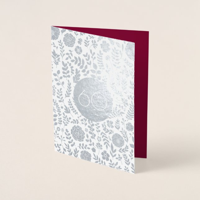 60th Anniversary Real Foil Luxury Greeting Cards (Front)