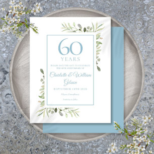60th Anniversary Save the Date Greenery Postcard