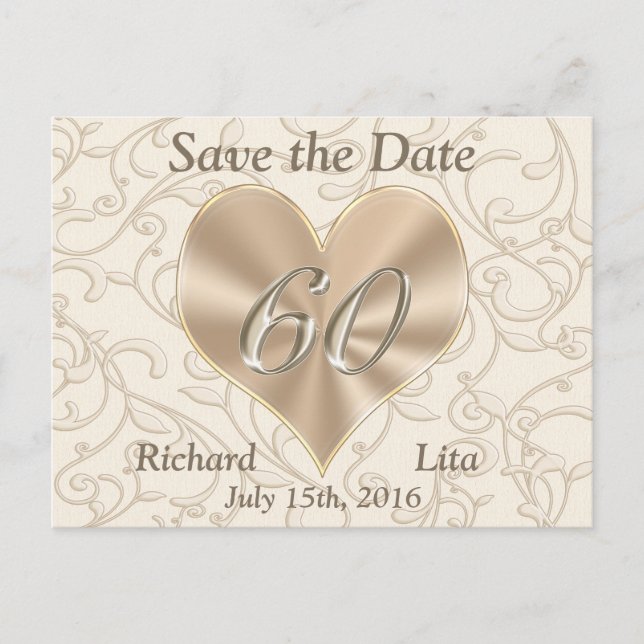 60th Anniversary Save the Date Post Cards (Front)