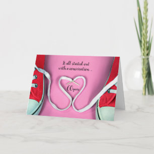 60th Anniversary Shoestring Heart and Sneakers  Card