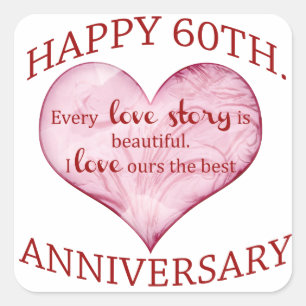 60th. Anniversary Square Sticker