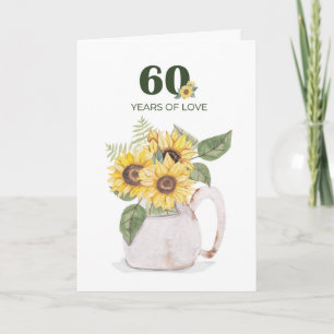 60th Anniversary Sunflowers Years Love Card