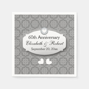 60th Anniversary Wedding Anniversary Diamond A10 Napkin