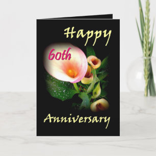60th Anniversary with Calla Lilies Card