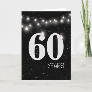 60th Anniversary with Lights and Stars  Card