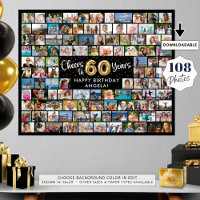 60th Birthday 108 Photos Black Gold Cheers To Year