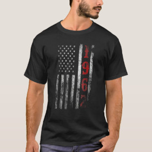 60th Birthday 1962 Vintage American Flag T-Shirt