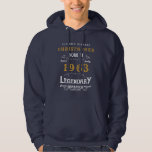 60th Birthday 1963 Add Name Legend Blue Gold Hoodie<br><div class="desc">Add your name Birthday hoodie. Easy to do with the template provided. A wonderful custom blue birthday top. More gifts and party supplies available with the "Legendary" design in the store.</div>