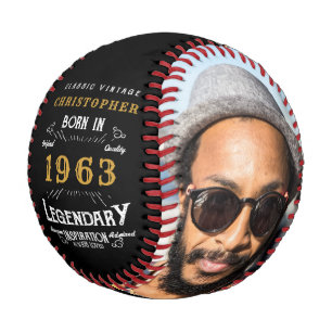 60th Birthday 1963 Monogram Name Photo Legendary Baseball