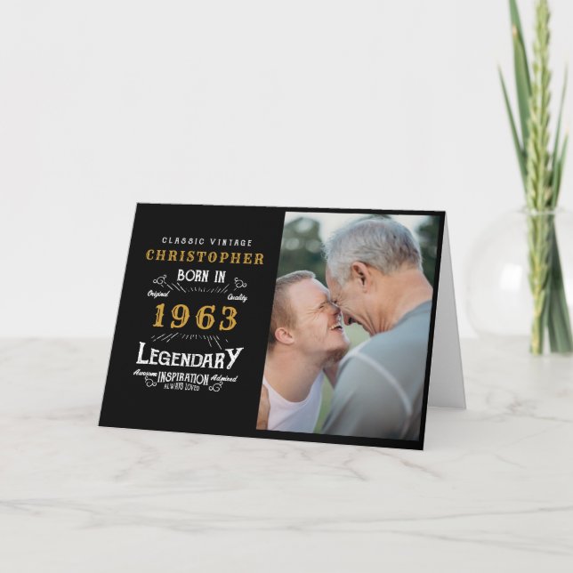 60th Birthday 1963 Photo Template Legendary (Front)