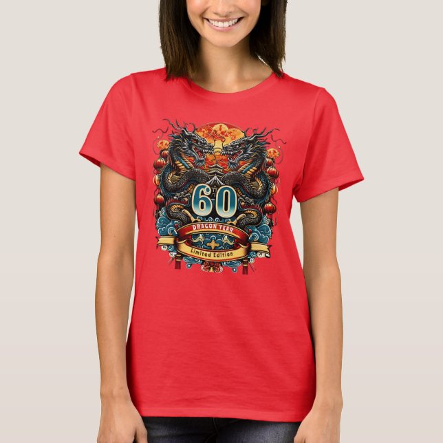 60th Birthday 1964 Year of Dragon Chinese New Year T-Shirt (Front)