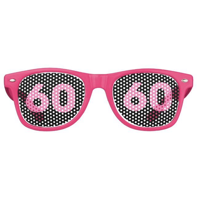 60TH BIRTHDAY 60 PINKPARTY SUNGLASSES (Front)