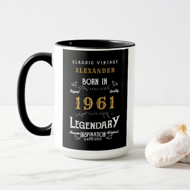60th Birthday 60 Years Old Born in 1961 Legend Mug (With Donut)