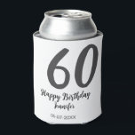 60th birthday add name date year black template go can cooler<br><div class="desc">editable design</div>