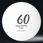 60th birthday add name date year black template go ping pong ball<br><div class="desc">editable design</div>