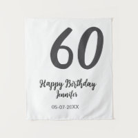 60th birthday add name date year black template go