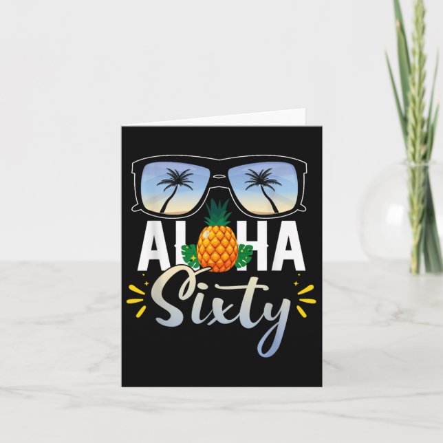 60th Birthday Aloha Sixty Beach Tropical Vacation  Card (Front)