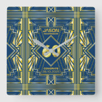 60th Birthday Art Deco Gold Blue Great Gatsby