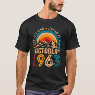 60th Birthday Awesome Since October 1963 60 Years  T-Shirt
