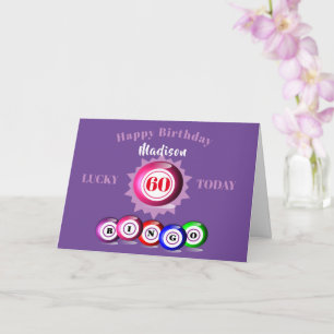 60th Birthday Bingo Balls Milestone Card