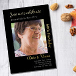 60th Birthday Black Gold<br><div class="desc">Celebrate someone's special milestone in style with these personalized 60th birthday invitations. Customize this black and gold foil invite with the honoree's name, date, and details and make sure everyone knows who's turning 60. These classic and stylish invites are the perfect way to commemorate this special event and will sure...</div>