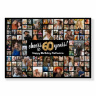 60th Birthday Black Gold 100 Photo Collage